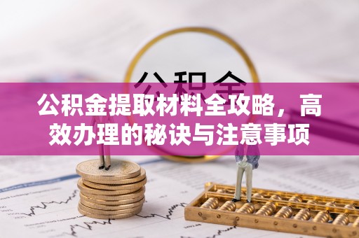 秀洲公积金提取材料全攻略，高效办理的秘诀与注意事项