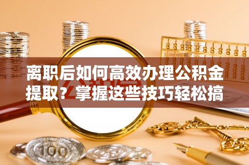 秀洲离职后如何高效办理公积金提取？掌握这些技巧轻松搞定