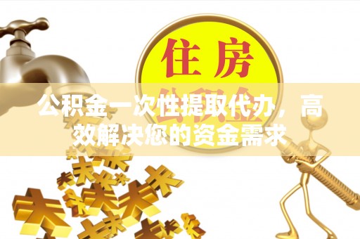 秀洲公积金一次性提取代办，高效解决您的资金需求